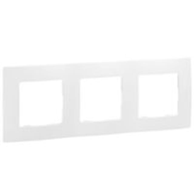 LEGRAND - Niloé plaque triple blanc entraxe 71mm vertical / horizontal - 665003