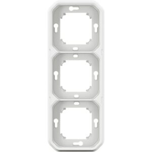 Cadre encastrable 3 postes vertical blanc, configuration visible