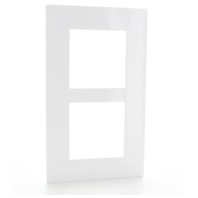Détails visibles de Plaque double horizontale verticale noir chrome pour Plaques doubles