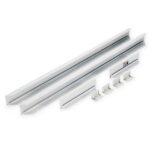 Cadre saillie aluminium blanc pour panneau LED 1200x300, configuration visible, vue complémentaire 1
