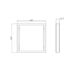 Cadre aluminium saillie blanc pour panneau LED 600x600 – Image 4
