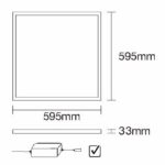 Dalle LED encastrable 595x595 34W 3700lm UGR19 PALMA+, dimensions 595 x 595 mm, vue complémentaire 2