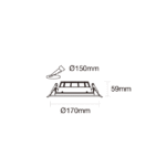 Downlight LED encastrable CCT 5-10W Ø150 mm, finition Blanc mat, vue complémentaire 4