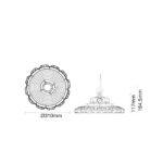 Cloche LED industrielle IP65 2CCT noir, vue complémentaire 3