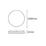 Plafonnier LED rond blanc CCT IP54 avec secours 280 mm, configuration visible, vue complémentaire 6