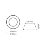 Réflecteur transparent en polycarbonate pour highbay Titan, finition incolore, vue complémentaire 2