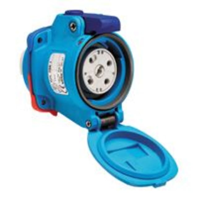 Détails visibles de Décontacteur DSN1 socle bleu IP66 3P+N+T 20A 440V pour Socles CEE