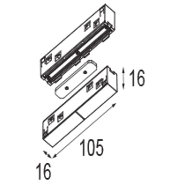 MODULAR - Pista track 48V elec/mechanical (up/down) connection 180° black struc - 12360532
