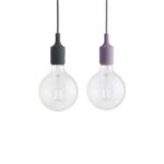 Suspension E27 vert foncé avec ampoule LED incluse 13330, configuration visible, vue complémentaire 1