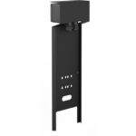 Borne de jardin étanche noire 2 prises avec terre IP55, configuration visible, vue complémentaire 1