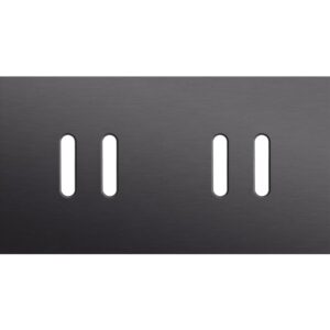Détails visibles de Enjoliveur double horizontal alu noir brossé pour Plaques doubles