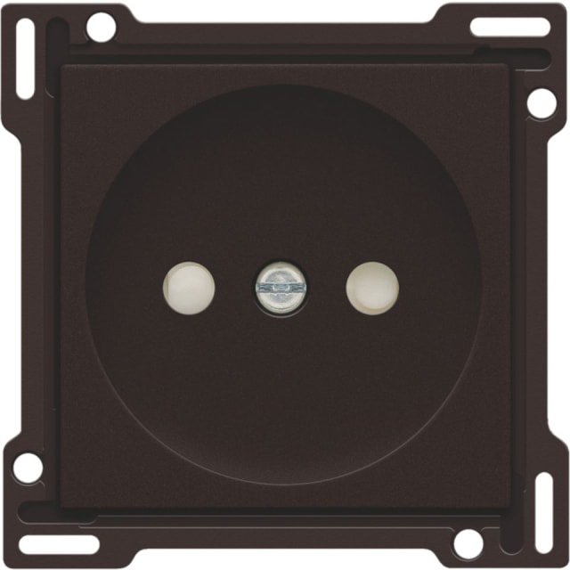 Enjoliveur pour prise de courant 2P brun, configuration visible
