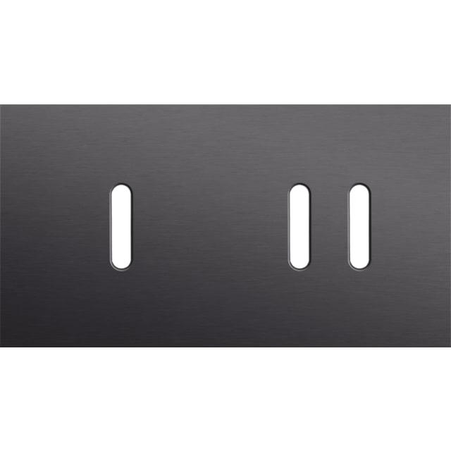 Détails visibles de Plaque de recouvrement double horizontale alu noir pour Plaques doubles
