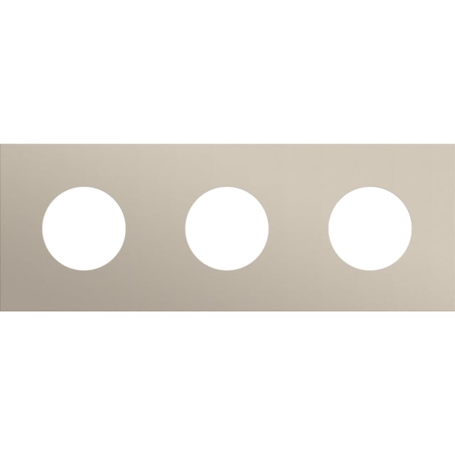 Plaque de recouvrement triple horizontale champagne, finition steel champagne coated