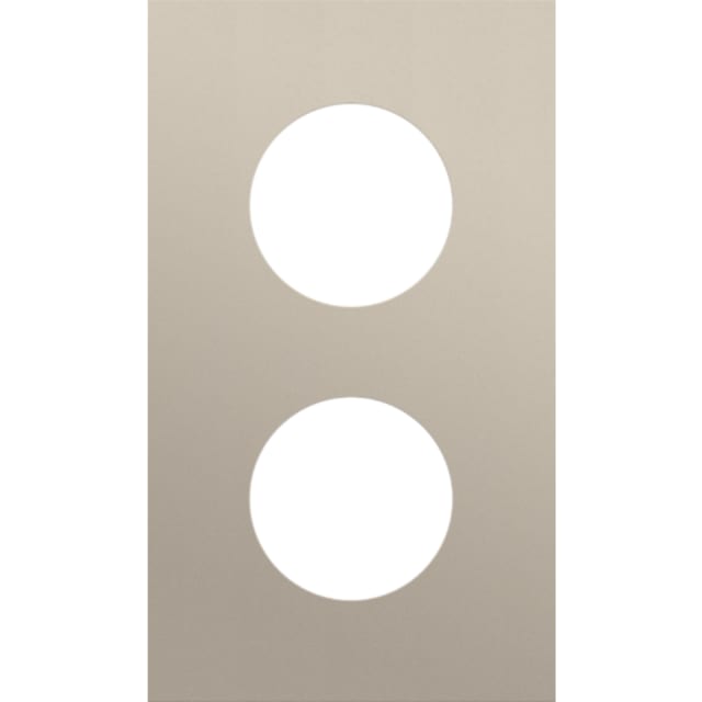 Plaque de recouvrement double 60 mm champagne, finition steel champagne coated