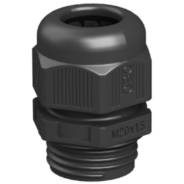 Presse-étoupe polyamide noir M32 IP68, configuration visible
