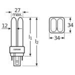 Lampe fluocompacte G24q-1 13W 2700K DULUX D/E, finition blanc, vue complémentaire 2