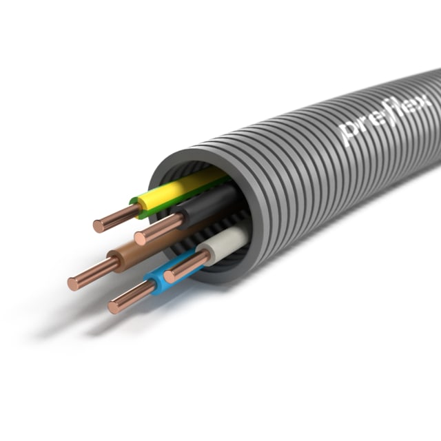 PREFLEX - Preflex tube précâblé 25mm + VOB 4G6mm² rouleau 50m - 1234000938