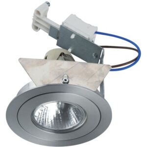 Spot encastrable rond fixe gris métal, configuration visible
