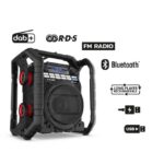 Radio de chantier DAB+ FM Bluetooth USB IP65 TP3, finition noir, vue complémentaire 5