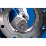 Brosse circulaire sur tige inox ondulé 80 mm, configuration visible, vue complémentaire 1
