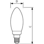 Ampoule LED flamme E14 4,3W 4000K 470lm, finition blanc, vue complémentaire 1