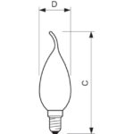 Ampoule LED flamme E14 2W 2700K 250 lm CorePro BA35, finition blanc, vue complémentaire 1