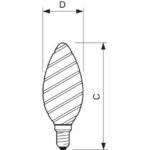 Ampoule LED flamme E14 2W 2700K 250lm ST35 CorePro, finition blanc, vue complémentaire 1