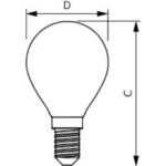 Ampoule LED sphérique P45 E14 6,5W 4000K 806 lm, finition blanc, vue complémentaire 1