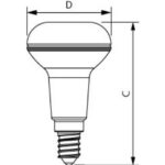 Ampoule LED réflecteur R50 E14 4,3W 2700K dimmable, finition blanc, vue complémentaire 1