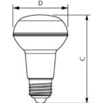 Ampoule LED réflecteur R63 E27 dimmable 4,5W 2700K, finition blanc, vue complémentaire 1
