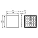 Dalle LED CoreLine 600x600 31W 4300lm, dimensions 70 x 595 x 595 mm, vue complémentaire 6