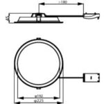 Downlight LED encastrable 19W D200 blanc G4, IP20/44, vue complémentaire 1