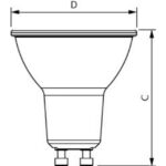 Ampoule LED spot GU10 dimmable 3000K 36°, finition blanc, vue complémentaire 1