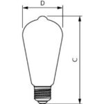 Ampoule LED filament ST64 E27 dimmable 2700K 5,9W 60W, finition blanc, vue complémentaire 1
