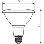 Ampoule LED PAR38 E27 dimmable 13W 2700K 1000lm IP65, finition blanc, vue complémentaire 1