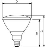 Lampe infrarouge PAR38 175W E27 230V dimmable – Image 2