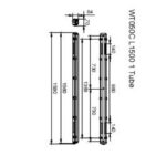 Réglette étanche LED tube 1500 mm IP65, finition gris, vue complémentaire 1