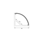 Profilé aluminium LED d'angle rond 2 m 16 mm, en Aluminium anodisé, vue complémentaire 1