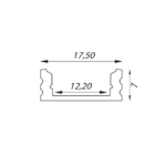 Profil LED aluminium avec diffuseur opale 2 m, configuration visible, vue complémentaire 1