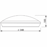 Plafonnier LED 16W 4000K IP44 avec fonction urgence, configuration visible, vue complémentaire 1