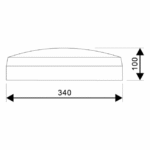 Plafonnier LED rond IP44 capteur secours 15W D340 40009431 – Image 2