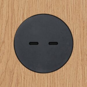 Prise USB-C double 30W encastrable noir, configuration visible