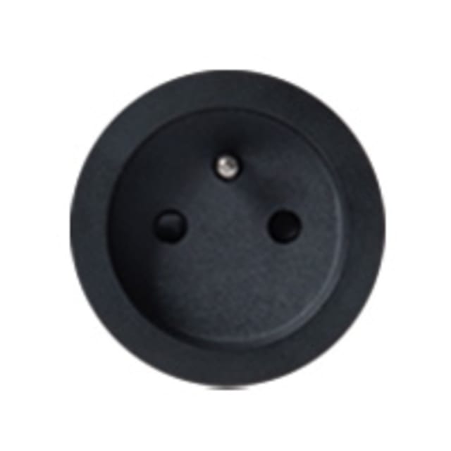 ROND - rond prise 2P+T retro/easy/back small trim basic black - 8800-2052