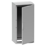 Boîtier au sol polyester avec auvent IP44 1000x750x320, finition gris, vue complémentaire 1