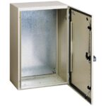 Coffret électrique acier mural porte pleine 400x400x200, finition gris, vue complémentaire 1