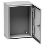 Coffret mural acier porte pleine IP66 600x400x250, finition gris, vue complémentaire 2