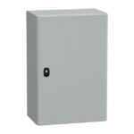 Coffret mural acier porte pleine IP66 600x400x250, finition gris, vue complémentaire 3