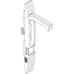 Verrou poignée polyamide sans insert PLA NSYEBMPLAG, finition gris RAL 7035, vue complémentaire 1