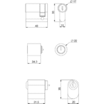 Adaptateur pour serrure cylindre DIN, en Plastique, vue complémentaire 3